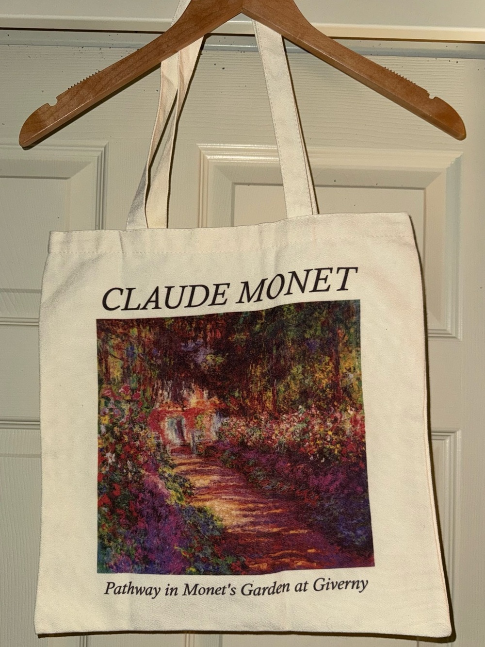 Claude Monet Garden Print Canvas Tote - Cream